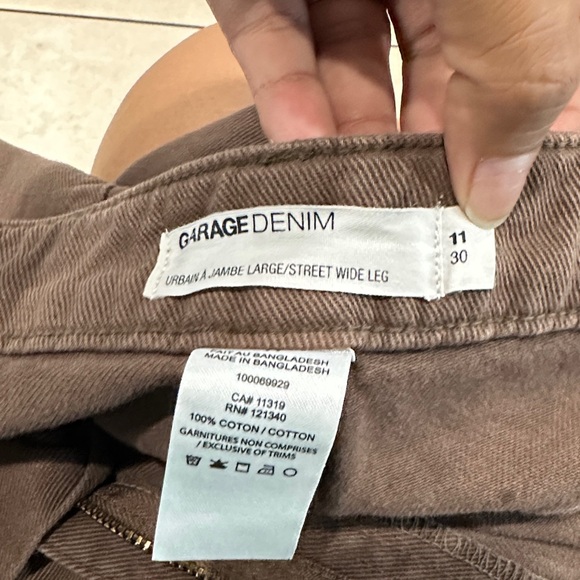 Garage Brown Denim Street Wide Leg - Picture 1 of 3